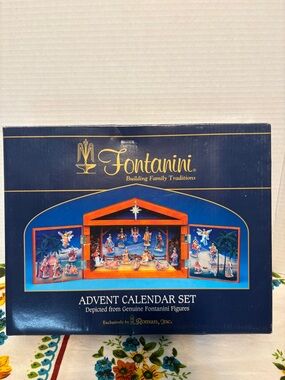 Vintage Fontanini Advent Calendar Set - Holiday Nativity Decor Never Used